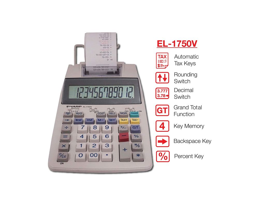 Calculadora Con Papel Sharp Modelo EL1750V – La Rodali