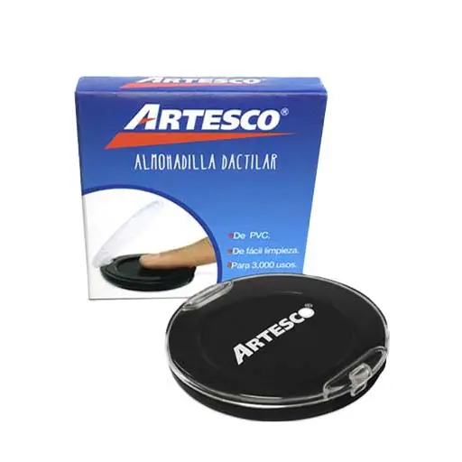 "ALMOHADILLA C/TINTA ARTESCO HUELLAS DACTILARES NEGRO"